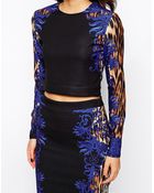 Forever Unique Crop Top in Animal Print - Lyst