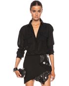 Anthony Vaccarello Sheer Button Up Top - Lyst