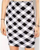 Asos Pencil Skirt In Gingham - Lyst