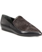Vince Nikita Calf Hair & Leather Point-Toe Loafers - Lyst