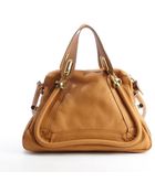 Chloé Teak Brown Leather Paraty Convertible Satchel - Lyst