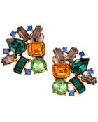 Oscar de la Renta Crystal Cluster Clip Earrings - Lyst