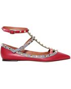 Valentino Colorblock Rockstud Ballerina - Lyst