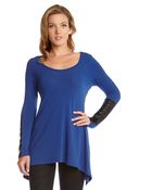 Karen Kane Faux Leather Handkerchief Top - Lyst