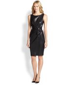 Paule Ka Leather Sleeveless Dress - Lyst