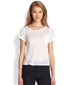 Alice + Olivia Semi-Sheer Tee - Lyst