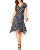 Ralph Lauren Lauren Petites V Neck Handkerchief Dress - Lyst