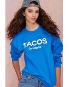 Nasty Gal Petals And Peacocks Tacos La Sweatshirt - Lyst