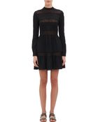 Valentino Lace-Inset Crepe Dress - Lyst