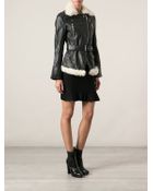 McQ by Alexander McQueen Fur Detail Biker Jacket - Lyst