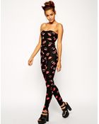 Asos Halloween Catsuit in Fang Print - Lyst