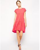 Asos Shift Dress With Dropped Waist In Texture - Lyst