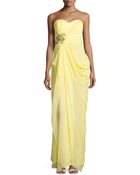 Marchesa Strapless Beaded-Waist Peplum Gown - Lyst