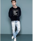 Pull&Bear Print Sweatshirt - Lyst