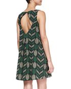 Alice + Olivia Lana Geometric-Print Voile Dress - Lyst