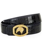 Stefano Ricci Oval Eagle Buckle Croc Belt - Lyst