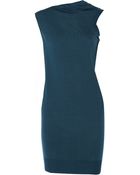 Alexander Wang Draped Knitted Merino Wool Mini Dress - Lyst