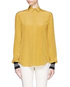 Jason Wu Rib Cuff Silk Shirt - Lyst