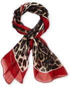 Valentino Silk Leopard Print Scarf - Lyst