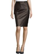 Donna Karan New York Stretch Leather Tube Skirt - Lyst