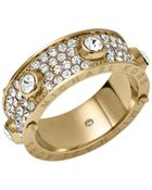 Michael Kors Pavé Studded Gold-Tone Ring - Lyst