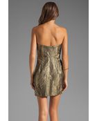Haute Hippie Twist Front Strapless Dress - Lyst