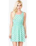 Forever 21 Smocked Polka Dot Dress - Lyst