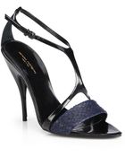 Narciso Rodriguez Mixed Media Cage Sandals - Lyst