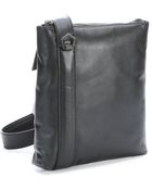 Z Zegna Black Leather Messenger Bag - Lyst