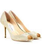 Jimmy Choo Evelyn Glittered-Canvas Pumps - Lyst