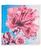 Roberto Cavalli Floral Print Mural Silk Scarf/Blue - Lyst
