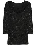 Donna Karan New York Draped Embellished Cashmere Top - Lyst