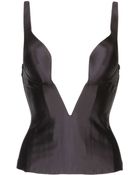 Ender Legard Plunging Neckline Silk Satin Corset - Lyst