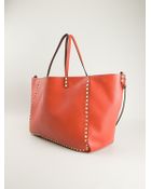 Valentino Rockstud Double Shopping Tote - Lyst