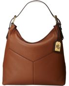 Lauren by Ralph Lauren Landrey Zip Top Hobo - Lyst