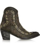 Mexicana Snake Studded Distressed Leather Ankle Boots - Lyst