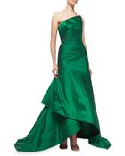 Ml Monique Lhuillier One-Shoulder Trumpet Gown - Lyst