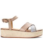 Brunello Cucinelli Taupe Platform Sandals - Lyst