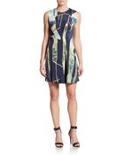 3.1 Phillip Lim Grass-Print Silk Crepe Dress - Lyst