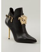 Versace Medusa Stiletto Booties - Lyst