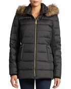 Michael Kors Cinch Waist Quilted Coat - Lyst