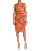 Josie Natori Habi Printed Jersey Wrap Dress - Lyst