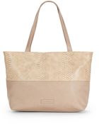 Saks Fifth Avenue Two-Textured Faux Leather Tote - Lyst