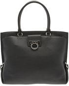 Ferragamo "Dotty" Grained Leather Tote Bag - Lyst