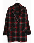 Mango Check Wool-Blend Coat - Lyst