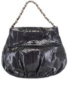 Zagliani Shiny Python Ninette Large Shoulder Bag - Lyst