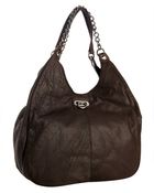 BCBGMAXAZRIA Cocoa Leather Chain Link Large Shoulder Bag - Lyst
