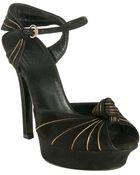 Gucci Black Suede Kelly Platform Sandals - Lyst