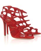 Christian Louboutin Neuron 100 Suede Sandals - Lyst