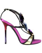 Diego Dolcini Flowers Plisee Sandals - Lyst